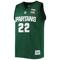 Men's Original Retro Brand Miles Bridges Green Michigan State Spartans Alumni Commemorative Classic Basketball Jersey