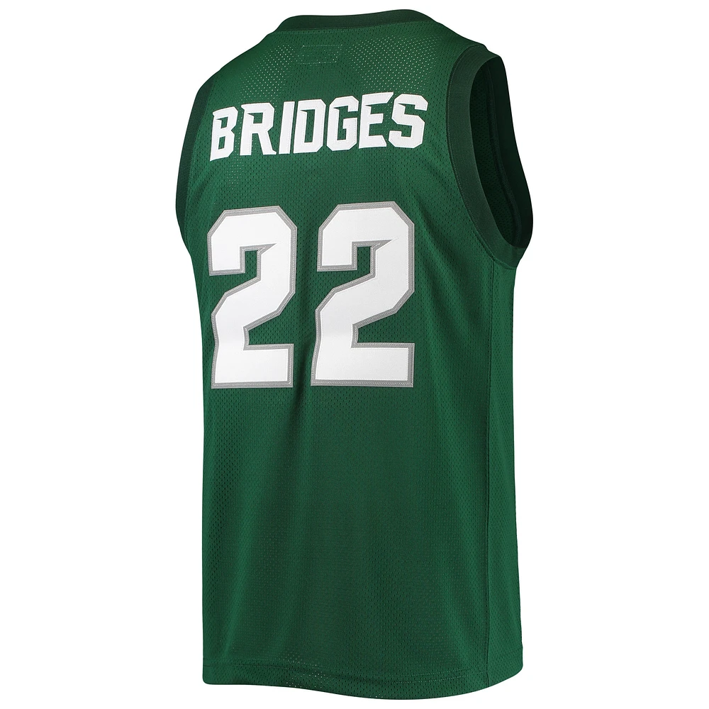 Maillot de basket-ball classique commémoratif pour hommes, marque rétro originale, Miles Bridges, vert, Michigan State Spartans, anciens élèves