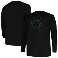 Men's Profile Black Michigan State Spartans Big & Tall Pop Long Sleeve T-Shirt