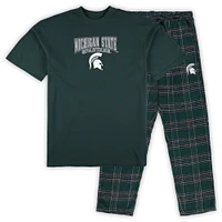 Ensemble de 2 t-shirts et pantalons en flanelle Profile pour hommes, Michigan State Spartans, grands grands, vert