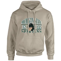 Men's  Tan Michigan State Spartans Upper Arch Letters Pullover Hoodie