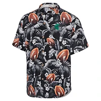 Chemise boutonnée noire Tommy Bahama pour homme Michigan State Spartans Veracruz Cay First Down Blooms