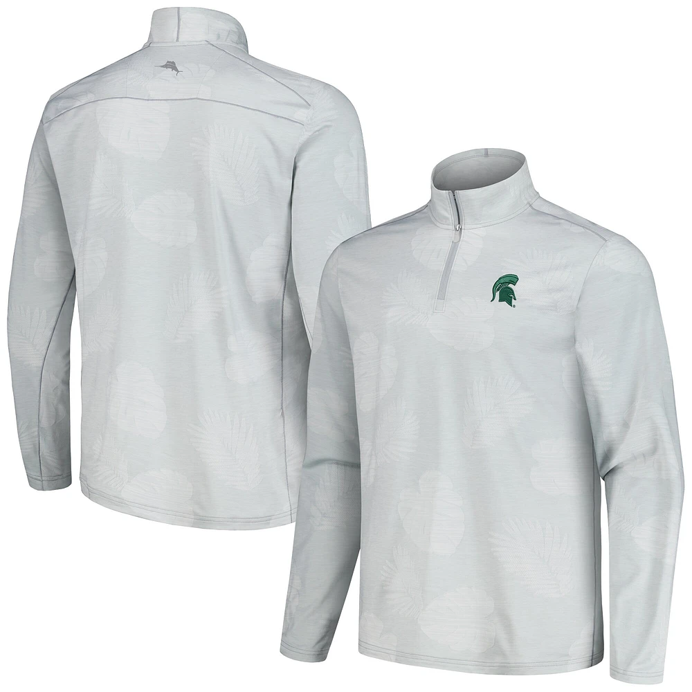 Veste à demi-zip Tommy Bahama pour hommes Michigan State Spartans Delray Frond IslandZone