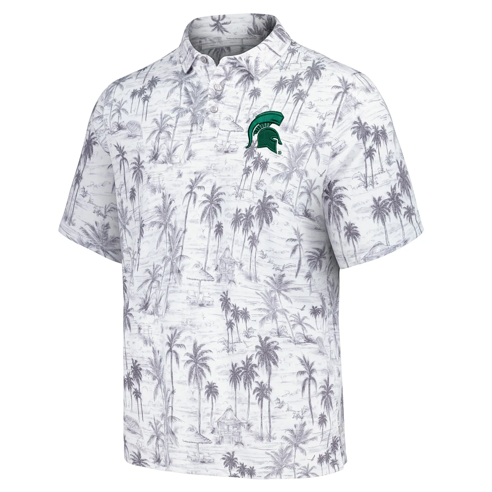 Polo tri-mélange Tommy Bahama pour hommes Michigan State Spartans Sport Cabana Shores IslandZone