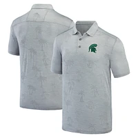 Polo Tommy Bahama gris Michigan State Spartans Sport Palm Coast Palmera IslandZone pour hommes