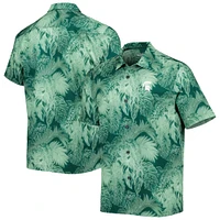 Men's Tommy Bahama Green Michigan State Spartans Big & Tall Coast Luminescent Fronds IslandZone Button-Up Camp Shirt