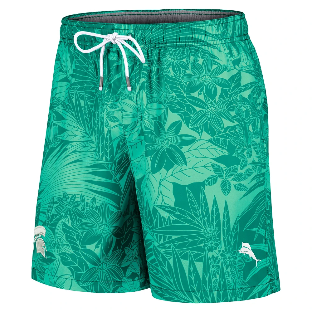 Men's Tommy Bahama Green Michigan State Spartans Santiago Palms Board Shorts