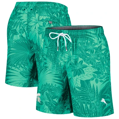 Men's Tommy Bahama Green Michigan State Spartans Santiago Palms Board Shorts