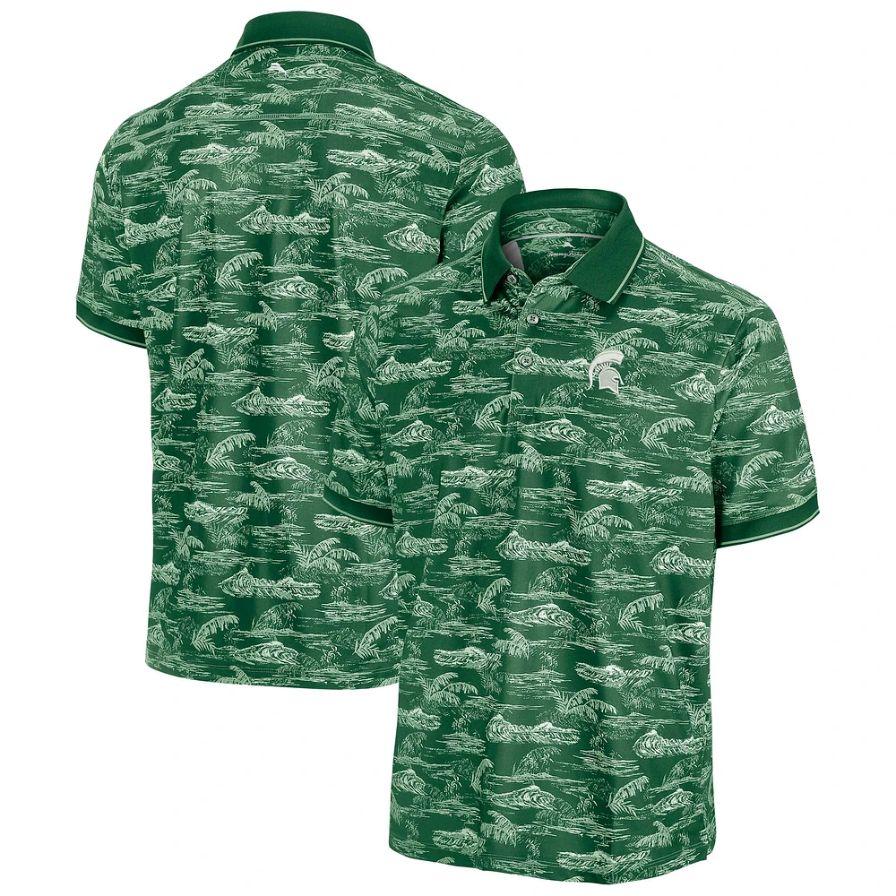 Polo Tommy Bahama vert pour homme Michigan State Spartans Sport Bay View