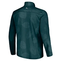 Men's Tommy Bahama Green Michigan State Spartans Sport Delray Frond Quarter-Zip Jacket