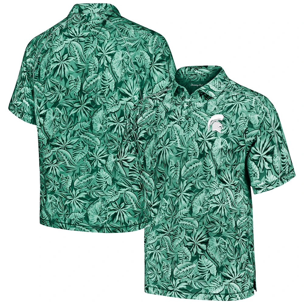 Polo Tommy Bahama vert Michigan State Spartans Tropical Score IslandZone pour hommes