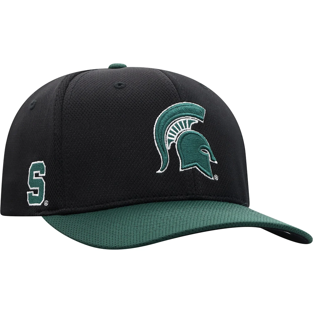 Casquette Homme Top of the World Noir/Vert Michigan State Spartans Two-Tone Reflex Hybrid Tech Flex