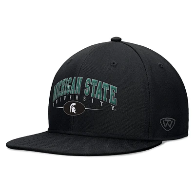 Casquette Snapback Top of the World noire des Michigan State Spartans Bullpen pour hommes