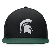 Casquette ajustée Top of the World noire des Spartans de l'État du Michigan pour hommes