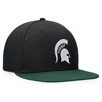 Casquette ajustée Top of the World noire des Spartans de l'État du Michigan pour hommes