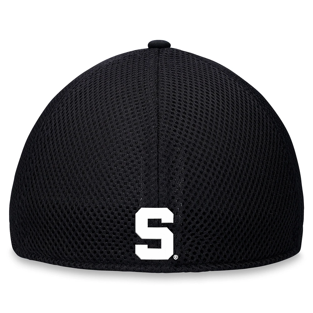 Men's Top of the World Black Michigan State Spartans Spacer Flex Hat
