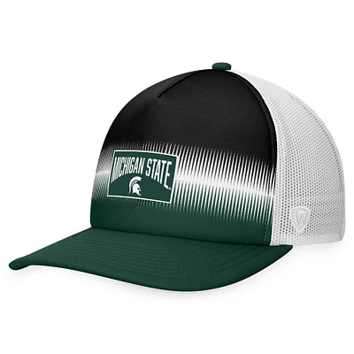 Casquette réglable en mousse pour homme Top of the World Michigan State Spartans Daybreak Foam Trucker vert/noir