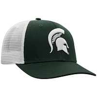 Casquette Snapback de camionneur Top of the World vert/blanc des Michigan State Spartans pour hommes