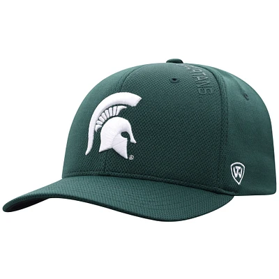 Casquette verte Top of the World Michigan State Spartans Reflex 2.0 Flex Fit pour homme