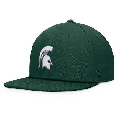 Men's Top of the World Green Michigan State Spartans Fundamental Snapback Hat