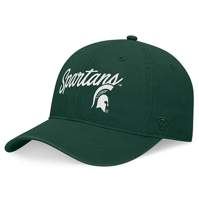 Casquette ajustable verte Michigan State Spartans Heritage CeeCee pour homme Top of the World