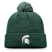 Men's Top of the World Green Michigan State Spartans Team Logo Cuffed Knit Hat with Pom