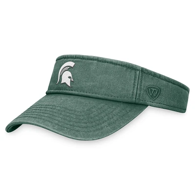 Visière réglable en tissu éponge pour hommes Top of the World Green Michigan State Spartans