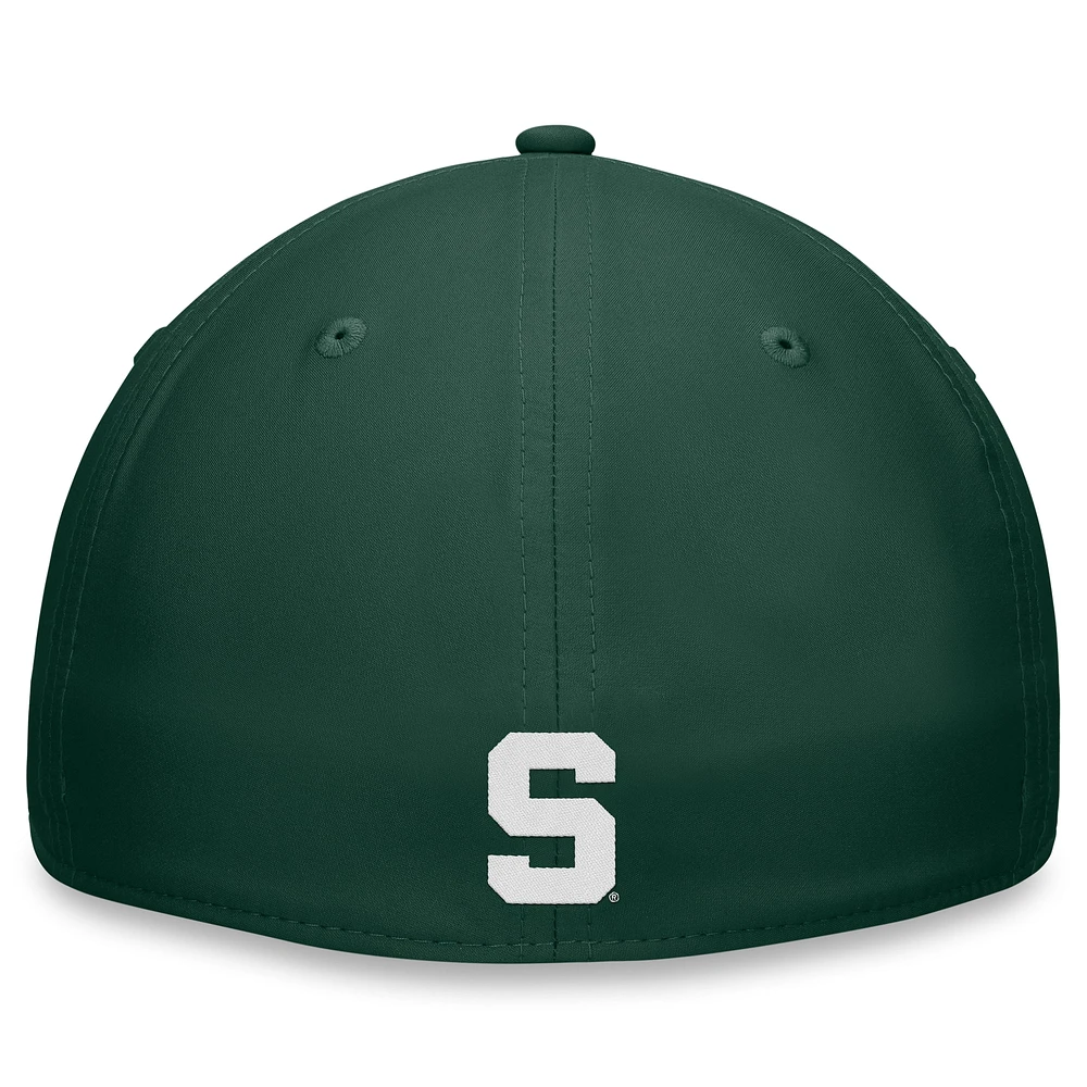 Men's Top of the World Heather Gray/Green Michigan State Spartans Merge Flex Hat