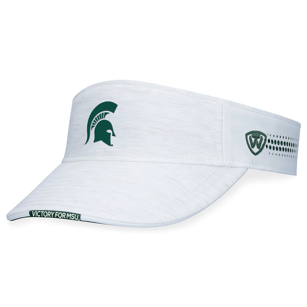 Men's Top of the World White Michigan State Spartans Flare Adjustable Visor