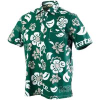 Men's Wes & Willy Green Michigan State Spartans Floral Button-Up Shirt