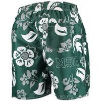 Maillot de bain à motif floral Wes & Willy Green Michigan State Spartans pour hommes