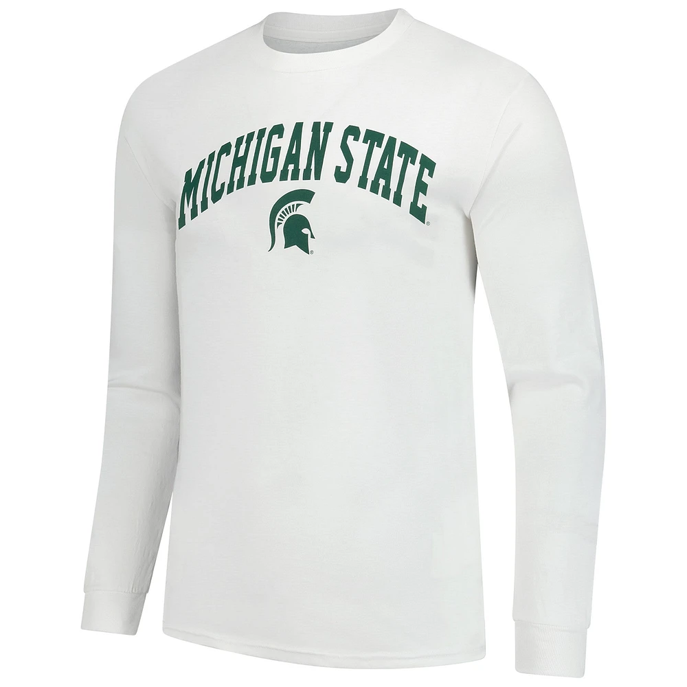 Men's  White Michigan State Spartans Basic Long Sleeve T-Shirt