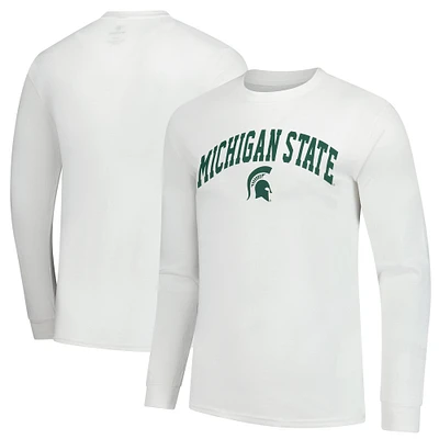 Men's  White Michigan State Spartans Basic Long Sleeve T-Shirt