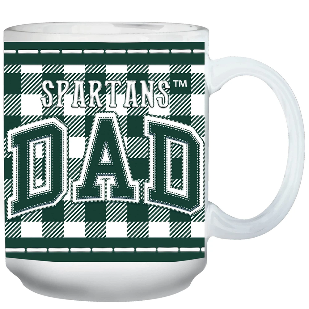 Michigan State Spartans 15 oz. Tasse de fête des pères à carreaux Buffalo