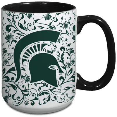 Michigan State Spartans 15 oz. Tasse florale Java