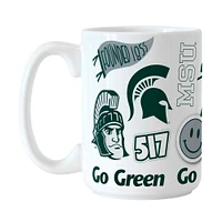 Michigan State Spartans 15 oz. Tasse en céramique indigène