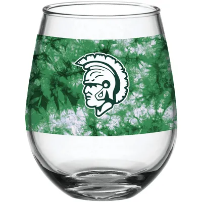 Spartiates de l'État du Michigan 15 oz. Verre à vin sans pied Tie-Dye Vintage