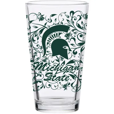 Michigan State Spartans 16oz. Floral Pint Glass