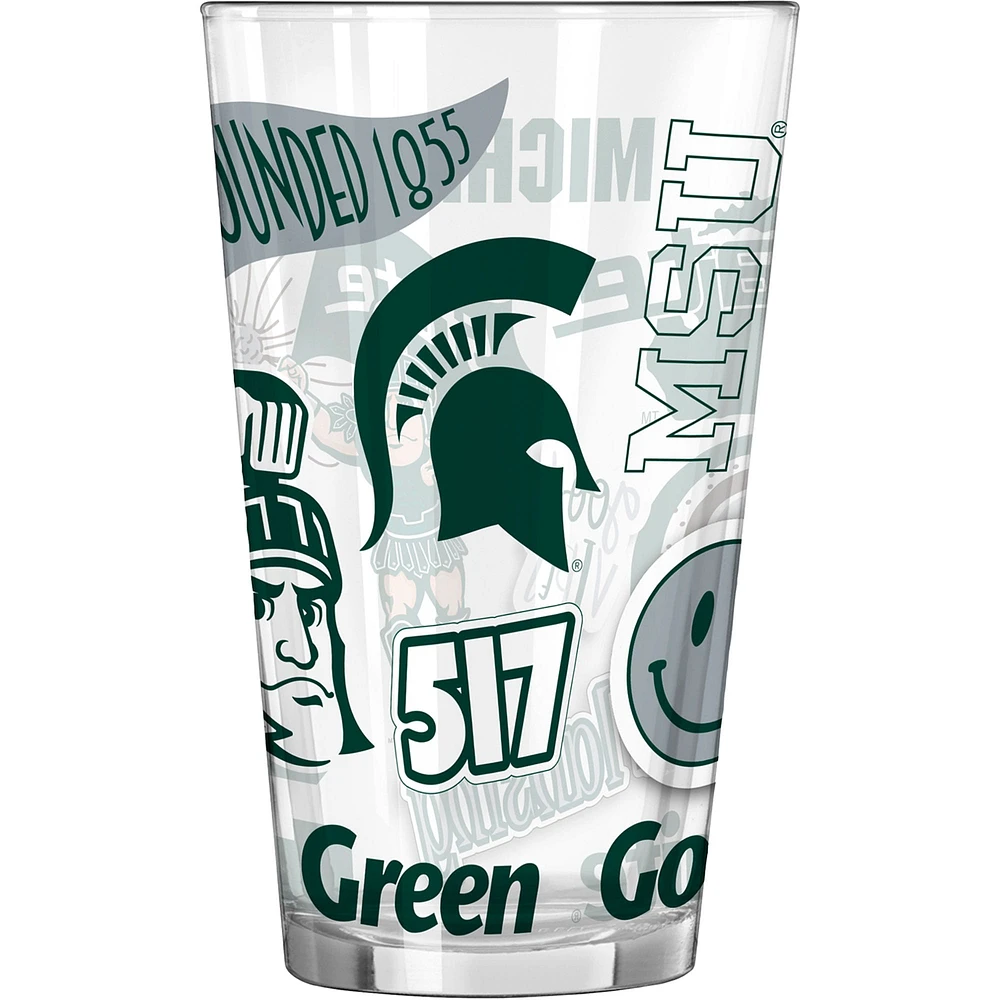 Michigan State Spartans 16 oz. Verre à pinte indigène