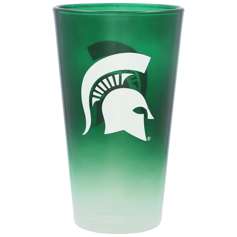 Spartiates de l'État du Michigan 16oz. Verre à pinte ombré