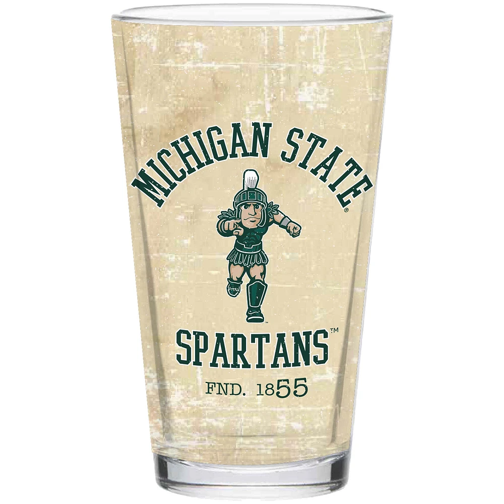 Michigan State Spartans 16 oz. Verre à pinte rétro