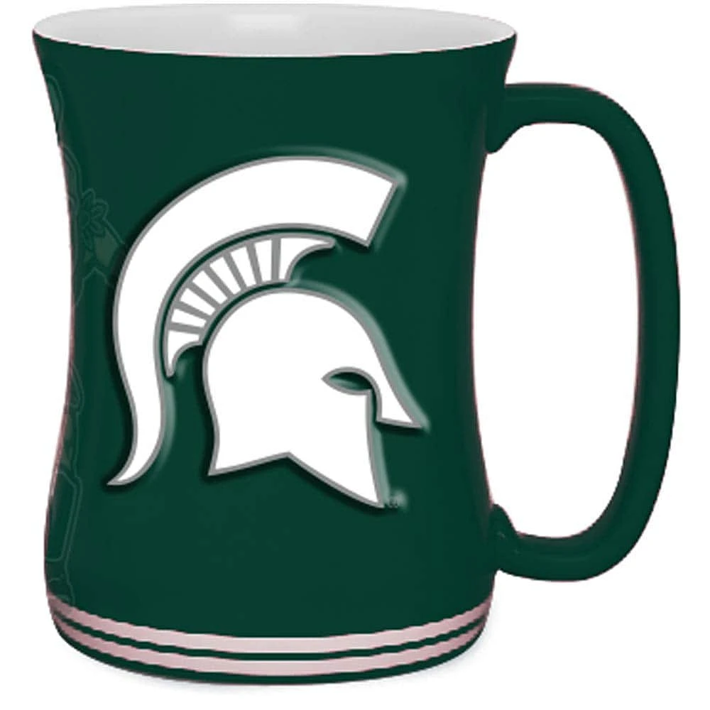 Spartiates de l'État du Michigan 16oz. Tasse Barista sculptée