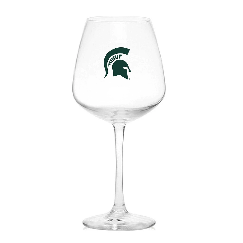 Spartiates de l'État du Michigan 18oz. Verre à vin à pied