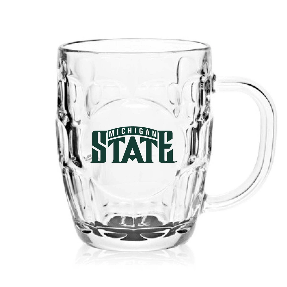 Spartiates de l'État du Michigan 20oz. Tasse en verre alvéolée