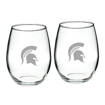 Michigan State Spartans 21oz. 2-Piece Stemless Wine Glass Set