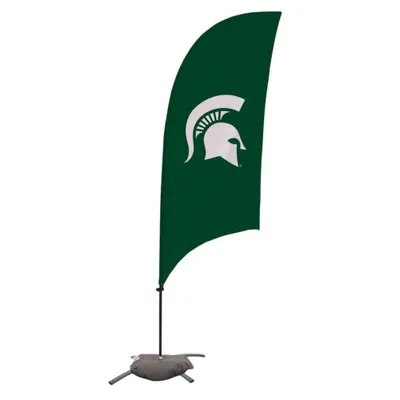 Michigan State Spartans 7.5' Razor Feather Stake Flag with Base