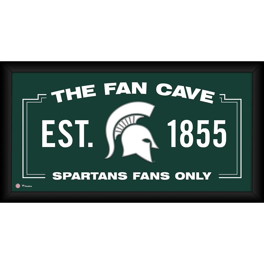 Michigan State Spartans Framed 10" x 20" Fan Cave Collage