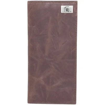 Michigan State Spartans Leather Secretary Wallet with Concho - Brown