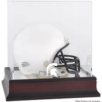 Vitrine de mini-casque avec logo en acajou des Spartans de l'État du Michigan et dos miroir