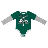 Newborn & Infant Colosseum Green Michigan State Spartans Next Stop Long Sleeve Bodysuit